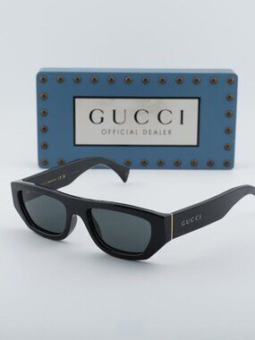 Gucci GG1134S 002 Men Rectangle Sunglasses - Black/Grey